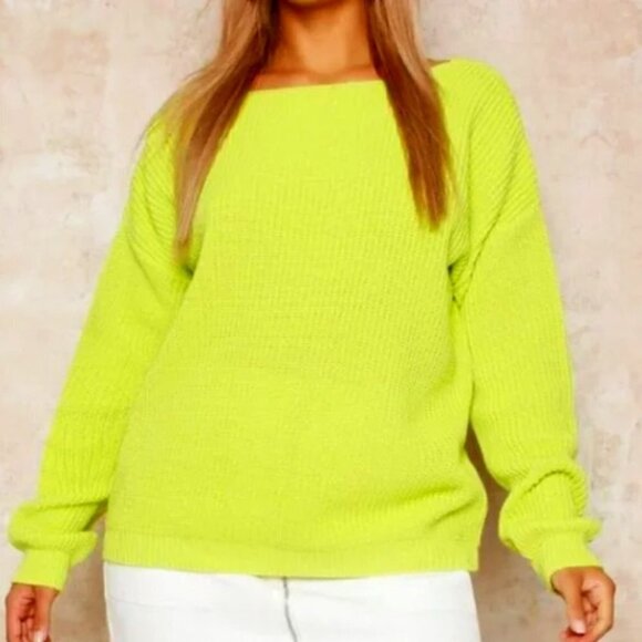 Boohoo Women's Plus V Back Oversized Jumper 16-18 - Picture 1 of 7